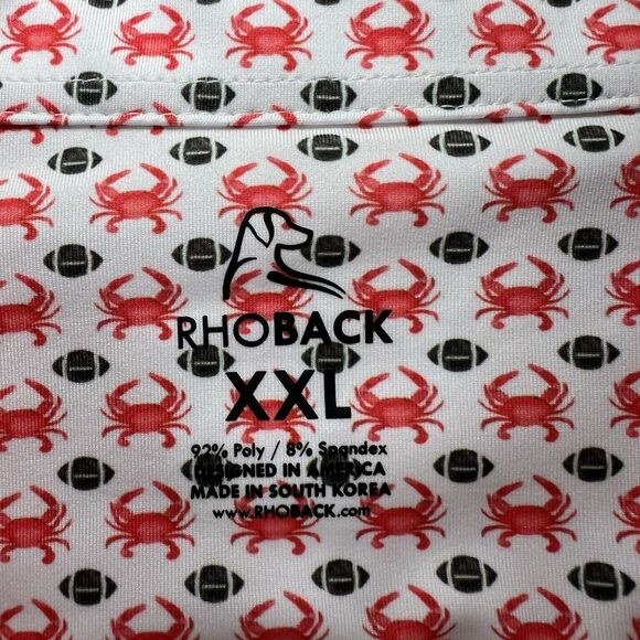 Rhoback The Chesapeake Golf Polo Shirt Mens Size 2XL Maryland Crabs Football AOP - Picture 7 of 10